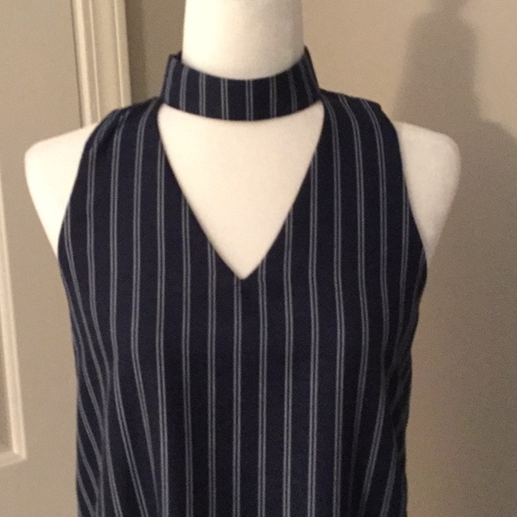 Navy and White Stripped Dress - Picture 2 of 4